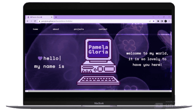 Mockup of Pamela Gloria's Portfolio website